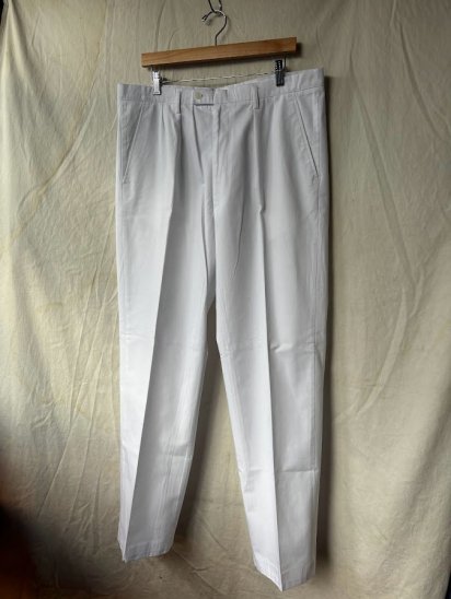 90's Vintage Swedish Army P/C White Trousers (Size : W94×L82)