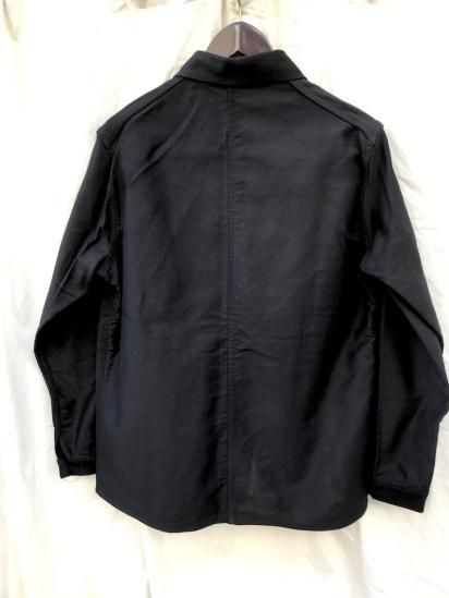 60-70's Vintage Dead Stock Barbe Bleue Black Moleskin Jacket 60-70's Vintage Dead Stock Barbe Bleue Black Moleskin Jacket