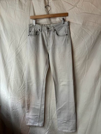 Old Levi's 501 White (Bleeched) Denim Made in Belgium (Size : approx 31 x 34H)