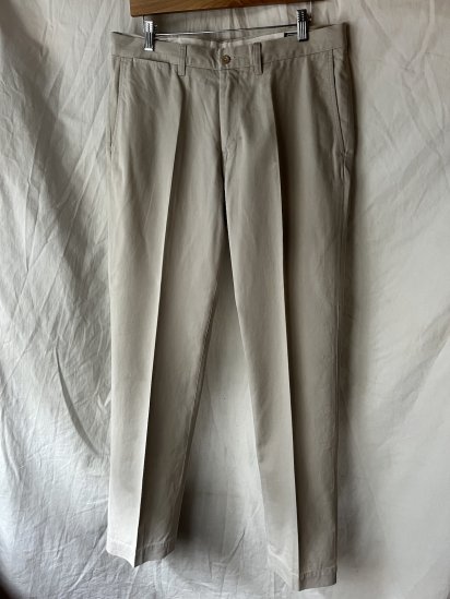 Old Ralph Lauren Flat Front Chino Trousers (Size : approx 36 x 34) / Natural 