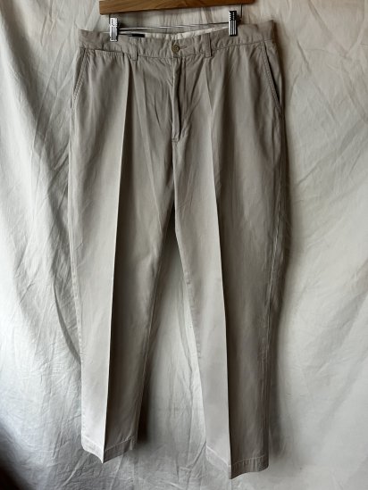 Old Ralph Lauren Flat Front Chino Trousers (Size : approx 36 x 33) / Natural