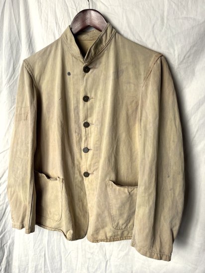 40's British Army Khaki Drill Stand Collar Coverall (Size : approx S~M)