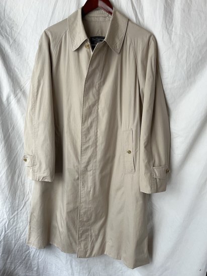 80's Vintage Burberrys' Cotton Poplin Balmacaan Coat MADE IN ENGLAND L.Beige (SIZE: approx US 40)