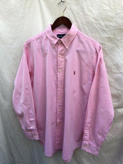 Old Ralph Lauren Pink Pin Oxford Button Down Shirts (Size : 16 1/2)