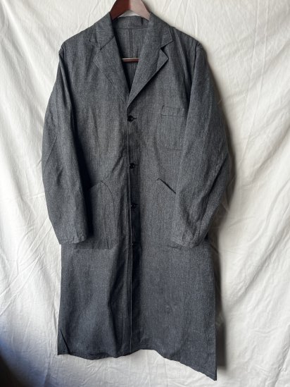 Dead Stock ~50's Vintage French Work Black Chambray Atelier Coat 