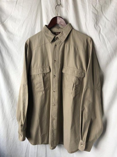 80-90's Willis & Geiger Bush Poplin Field Shirt Made in USA (Size :  L)