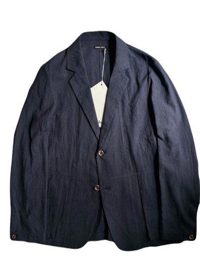 Frank Leder Made in Germany Striped Cotton Linen 2 Button Jacket
