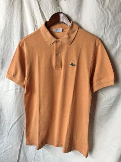 <img class='new_mark_img1' src='https://img.shop-pro.jp/img/new/icons50.gif' style='border:none;display:inline;margin:0px;padding:0px;width:auto;' />80's Vintage Lacoste Moss Stitch Polo Shirt Made in France (SIZE : 4) / Sharbet Orange