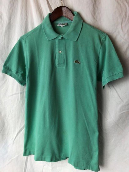 <img class='new_mark_img1' src='https://img.shop-pro.jp/img/new/icons50.gif' style='border:none;display:inline;margin:0px;padding:0px;width:auto;' />80's Vintage Lacoste Moss Stitch Polo Shirt Made in France (SIZE : 4) / Peacock Blue