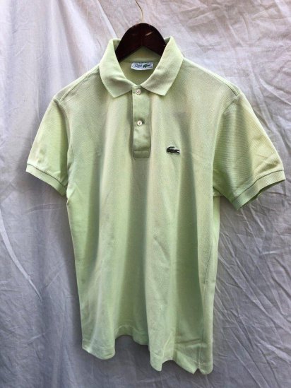 <img class='new_mark_img1' src='https://img.shop-pro.jp/img/new/icons50.gif' style='border:none;display:inline;margin:0px;padding:0px;width:auto;' />80's Vintage Lacoste Moss Stitch Polo Shirt Made in France (SIZE : 4) / Lime Green