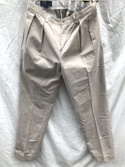 90's Old Ralph Lauren Pleated Front Chino Trousers 
