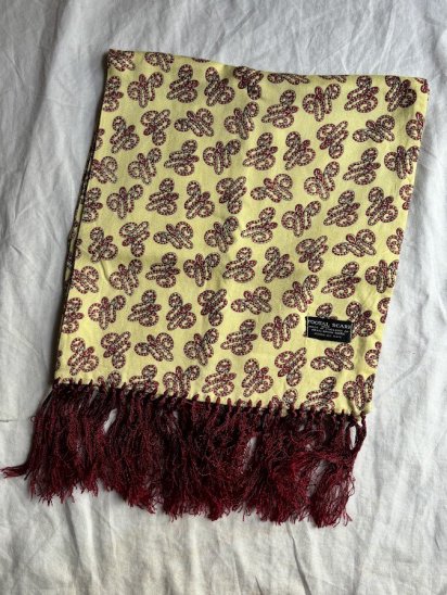 Vintage Tootal Rayon Scarf Made in England Yellow / 3