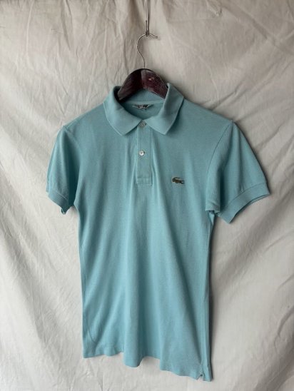 70's Vintage Lacoste Moss Stitch Polo Shirt Made in France (SIZE : 2) / Sax