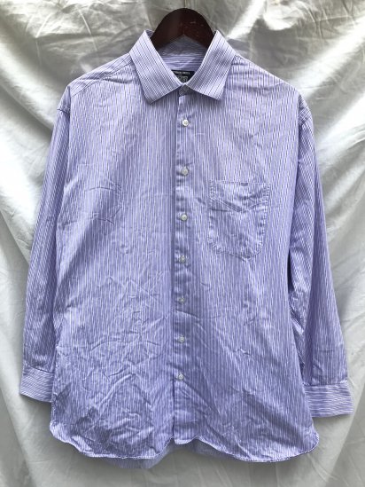 90's Old Gitman Bros Wide Spread Collar Shirt Made in USA (Size : 16H) / Purple Stripe