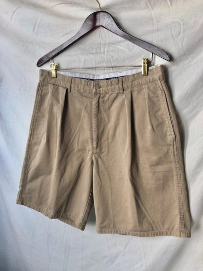 Old Ralph Lauren POLO GOLF 2 Pleated Front Chino Shorts (Size : W33) / Beige