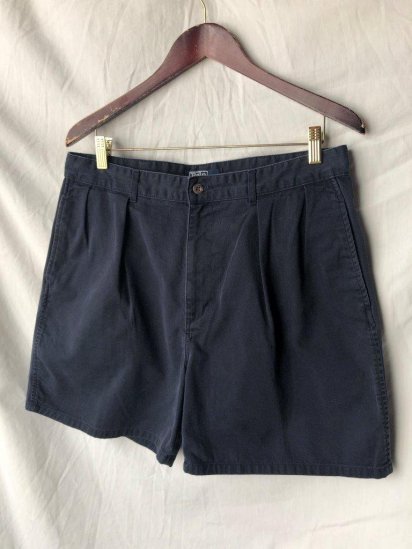 Old Ralph Lauren 2 Pleated Front Chino Shorts (Size : W34) / Navy