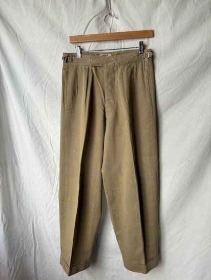 40-50's Vintage British Army Khaki Drill Trousers Tailor made by "Alkit Cambridge Circus"