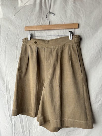 40's Vintage Australian Army Khaki Drill Shorts (Size : approx W~31)