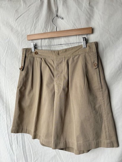 40's Vintage British Army Cotton Twill Shorts (Size : approx W~33) 