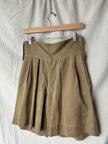 40-50's Vintage British Army Khaki Drill Shorts (Size : approx W28)