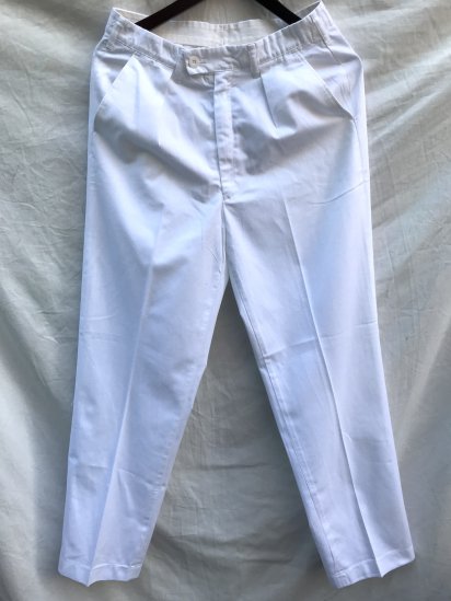 <img class='new_mark_img1' src='https://img.shop-pro.jp/img/new/icons50.gif' style='border:none;display:inline;margin:0px;padding:0px;width:auto;' />80's Vintage Swedish Army P/C White Trousers (Size : W30L32) / 50