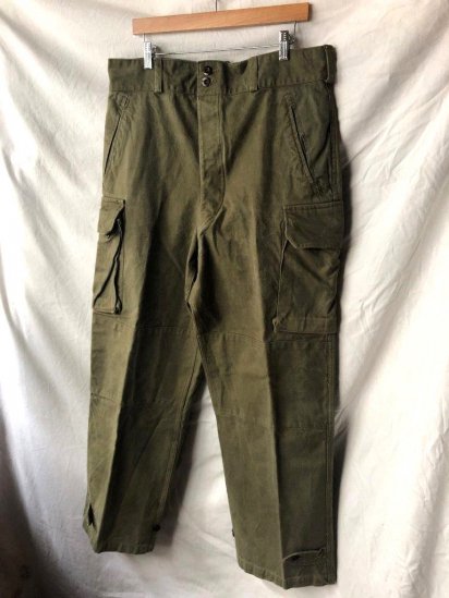 50's Vintage French Army M-47 Field Trousers (Size : approx 37 x 31 )