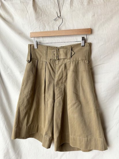 40-50's Vintage British Army or British Indian Army Khaki Drill Shorts (Size : approx W30)