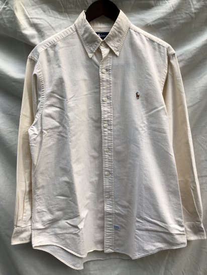 <img class='new_mark_img1' src='https://img.shop-pro.jp/img/new/icons50.gif' style='border:none;display:inline;margin:0px;padding:0px;width:auto;' />Old Ralph Lauren Candy Stripe Oxford BD Shirt (Size : 16) / Yellow