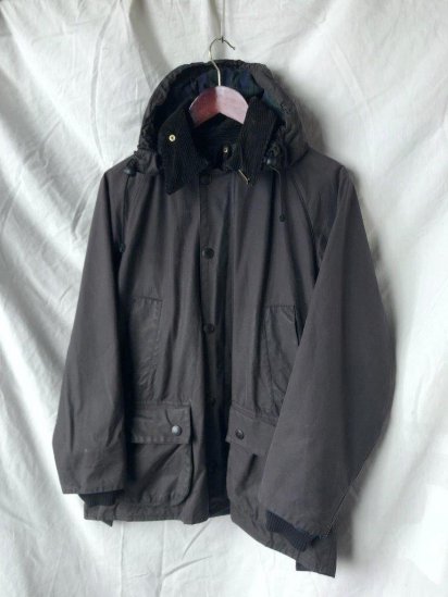 3 Crest Vintage Barbour BEDALE with Hood Made in England (SIZE : 38) / Black