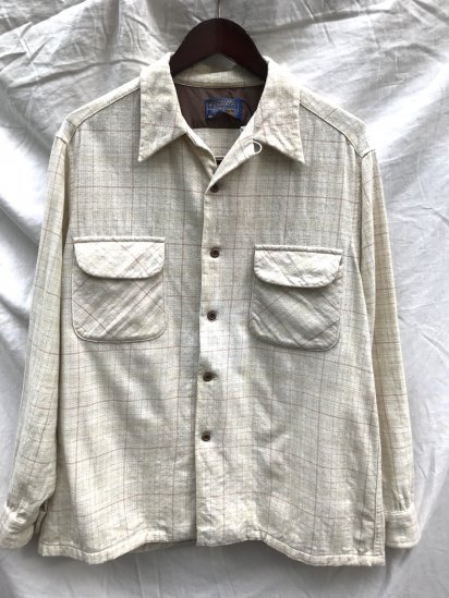 70's~ Vintage Pendleton Board Shirts MADE IN USA / Beige Check