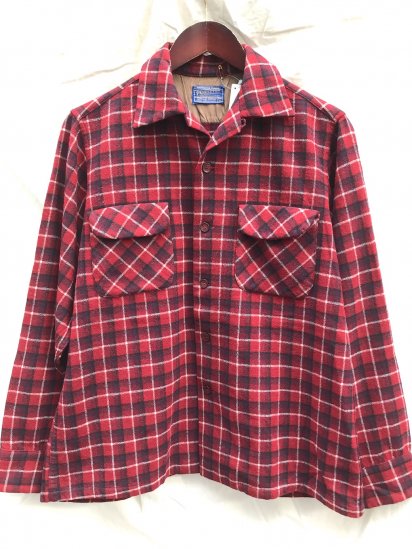 50's~ Vintage Pendleton Board Shirts MADE IN USA / Red Check