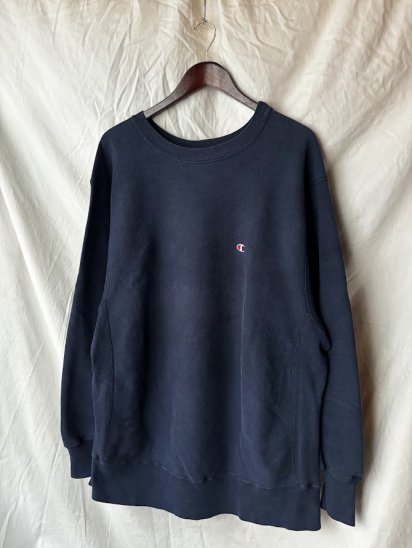 80's Vintage Champion Reverse Weave Sweat Shirts Made in USA / Navy (Size : : XXL )