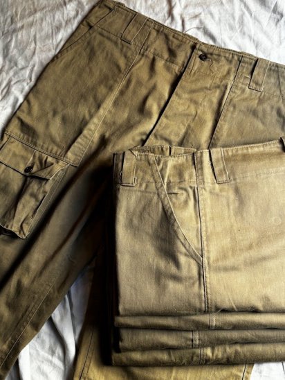 Dead Stock Euro Military / Work Cotton Satin Cargo Trousers "One Washed"