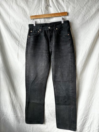 90's Old Levi's 501 Black Denim Pants Made in UK (Size : approx 31 x 32)