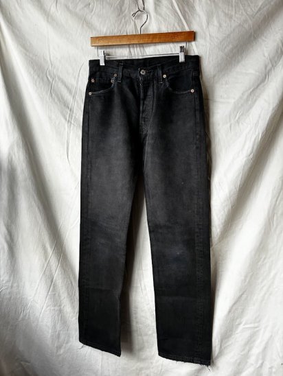 90's Old Levi's 501 Black Denim Pants Made in UK (Size : approx 30 x 34)