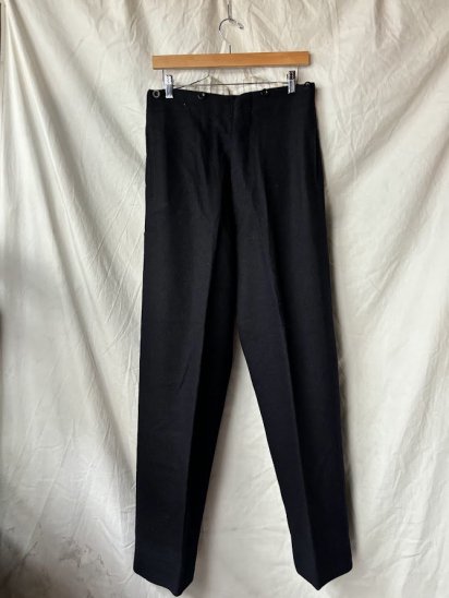 50's British Vintage Bepoke High Back Melton Wool Trousers (Size : approx 3130)