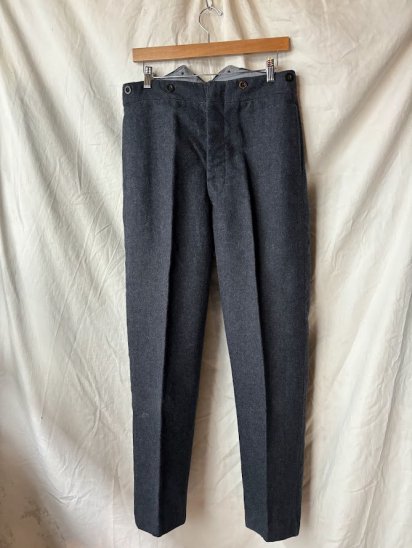 50's RAF (Royal Air Force) Ordinary Airmen High Back Wool Melton Trousers / (Size : approx 3129)