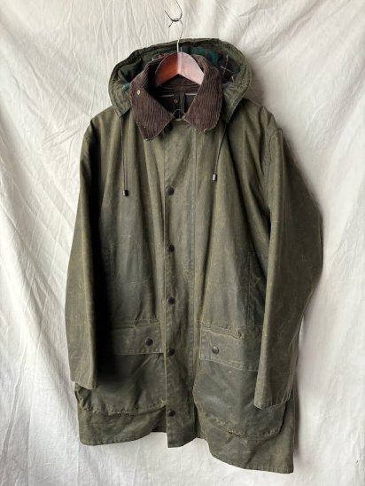 3 Crest Vintage Barbour Northumbria Made in England With Original Hood (SIZE : 42) / Sage