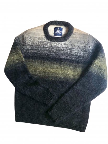 Corgi Knitwear Mohair Knit Crew Neck Sweater Made in Wales , UK