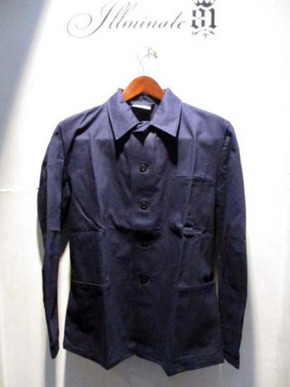 German Work Indigo Herringbone Jacket 70-80's Vinatge Dead stock