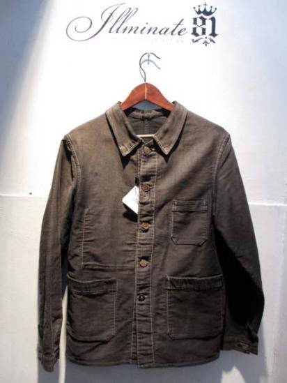 30's Vintage Black Moleskin French Work Jacket