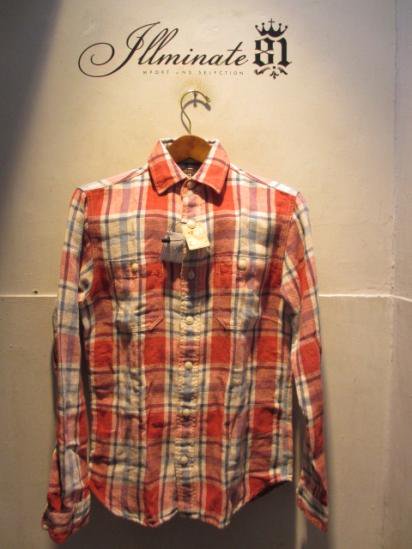 RRL Cotton & Linen flannel shirts Red check