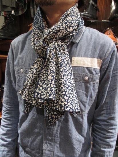 the Hill-side Cotton Scarf Made in U.S.A Indigo