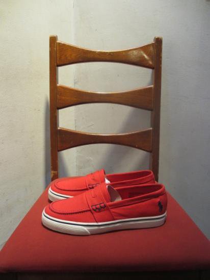 Ralph Lauren Loafer Type Sneaker MANSHEIM PENNY Red<BR>SALE! 7,800 + Tax  4,680 + Tax