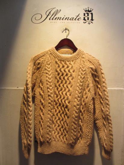 INVERALLAN 1a Crew Neck Sweater Made in Scotland Oatmeal