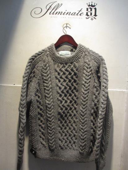 INVERALLAN 1a Crew Neck Sweater Made in Scotland Gray