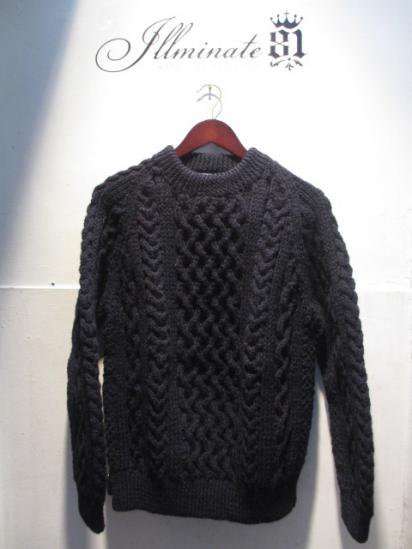 INVERALLAN 1a Crew Neck Sweater Made in Scotland Navy