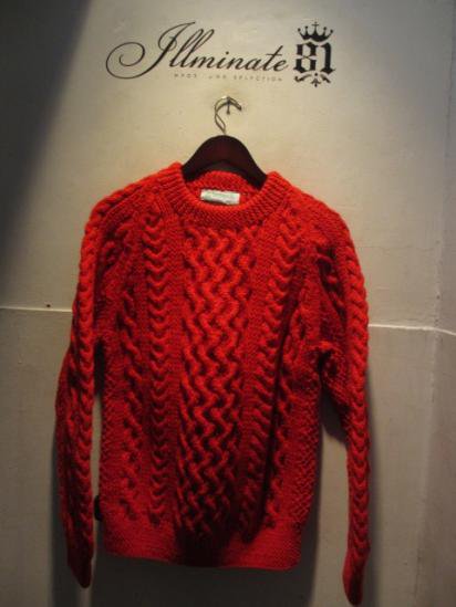 INVERALLAN 1a Crew Neck Sweater Made in Scotland Red