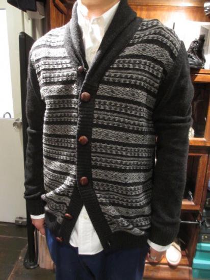 Barbour STEVE McQUEEN Collection Chase Fairisle Cardigan Style Sample