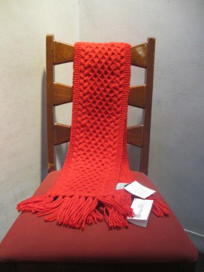 INVERALLAN 12A Knit Muffler Made in Scotland Red